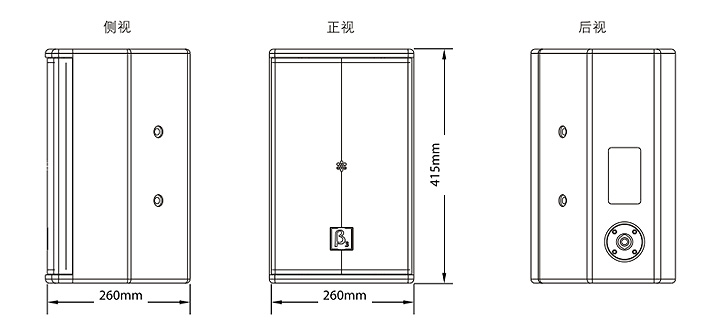 8英寸內(nèi)置2分頻全頻揚(yáng)聲器尺寸圖